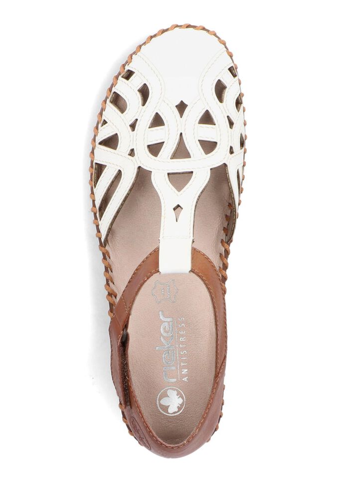 Rieker sandal med kardborrekn&auml;ppning CREME-COGNAC